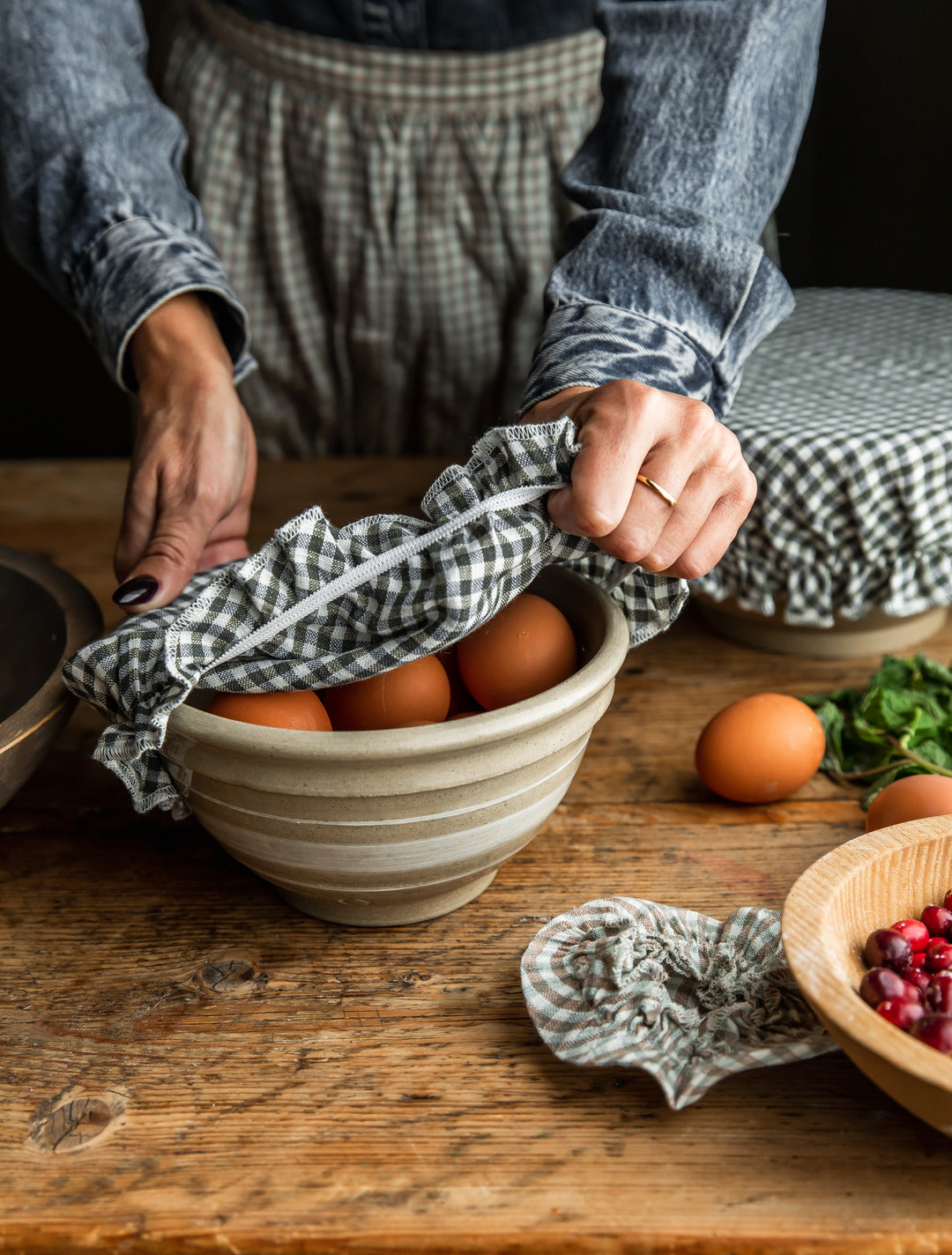 Farmhouse Gingham Bowl Cover Set - Image 4