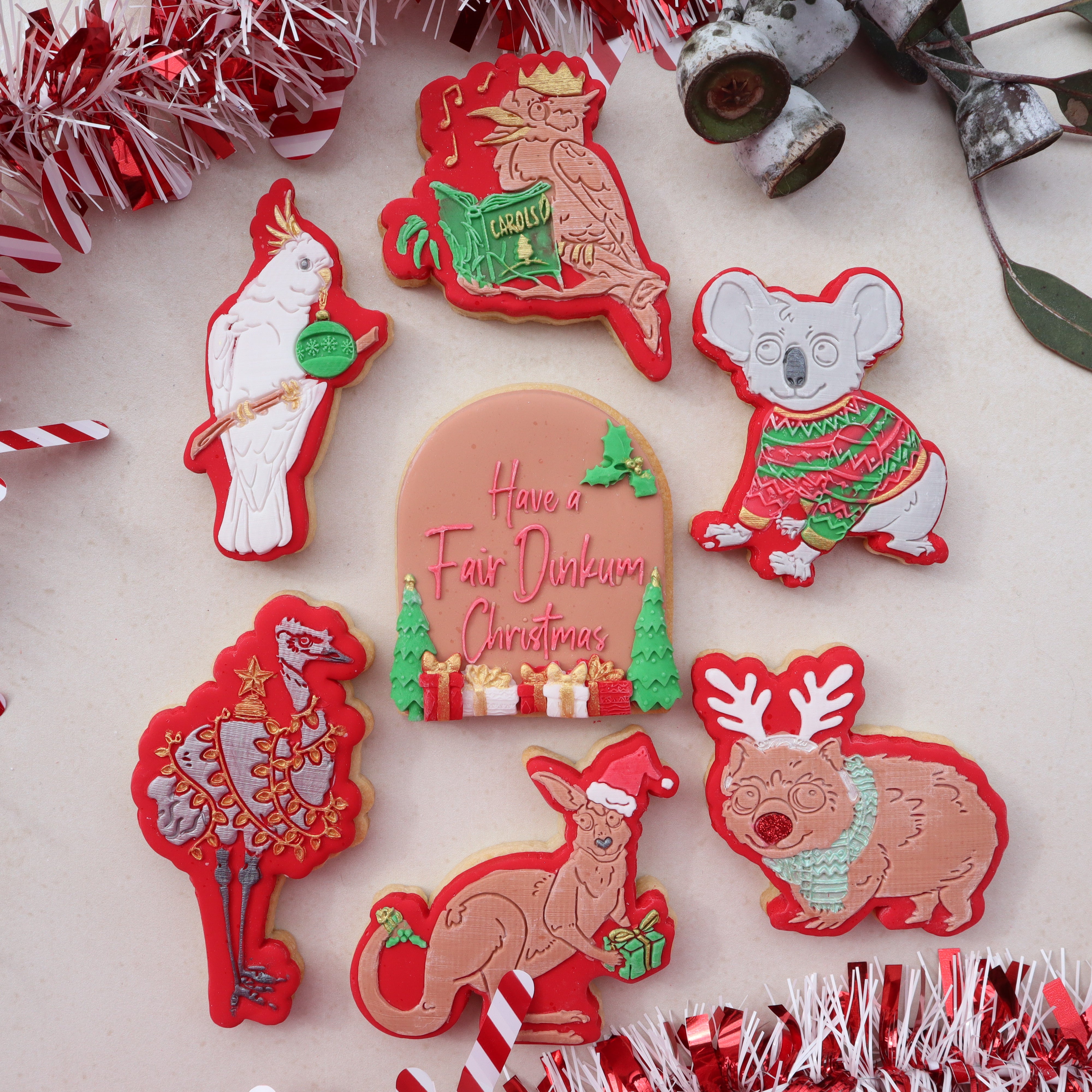 Full Australiana Christmas Debosser & Cutter Set