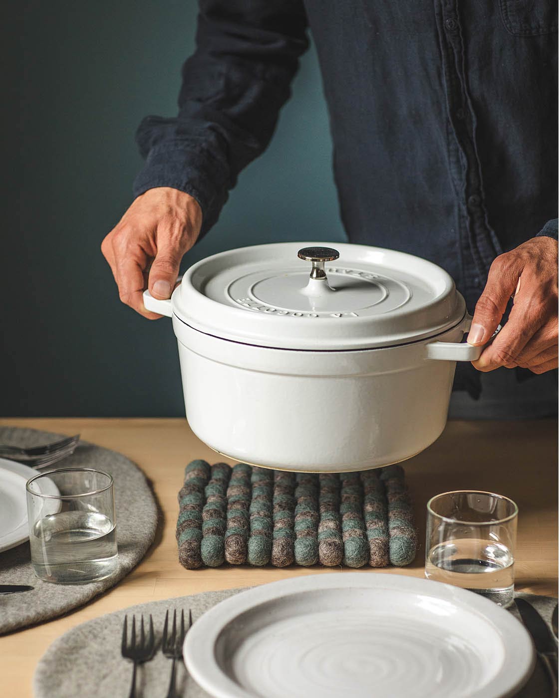 Staub Cast Iron Cocotte with Brass Knob - Image 2