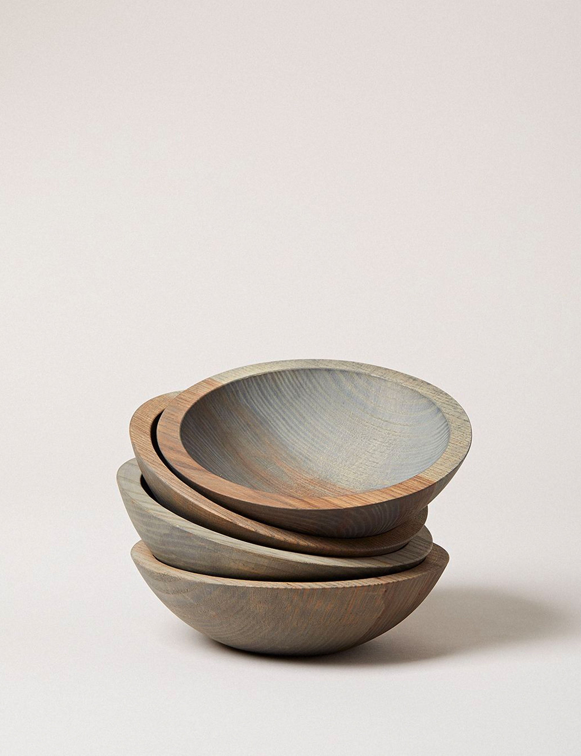 Crafted Wooden Bowls - Grey - Image 9